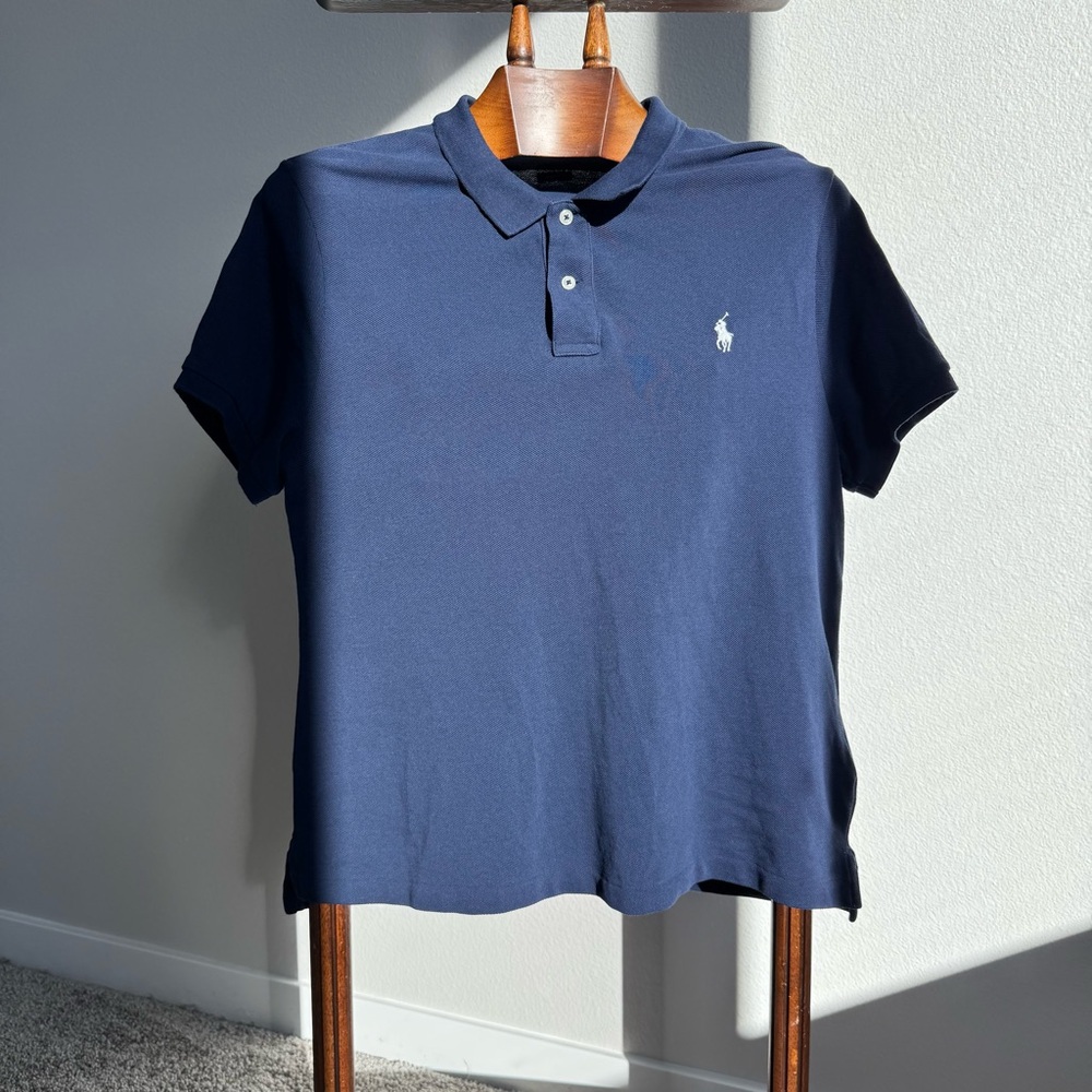Polo Ralph Lauren Men’s Navy Polo Shirt XL Skinny Fit Cotton Pony Classic Preppy